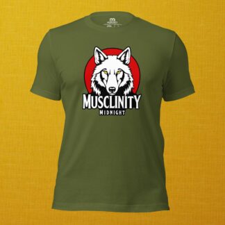 Musclinity Midnight Wolf Tee - Olive Strength Edition
